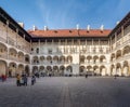 Arcaded Courtyard of Wawel Castle - Royal Private Apartments and State Rooms - Krakow, Poland Royalty Free Stock Photo