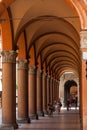 Arcades in Bologna city, Italy