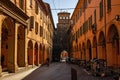 arcades in the center of in Bologna