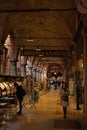 arcades in the center of in Bologna