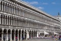 Arcades of the facade on Piazza San Marco in Venice, Italy