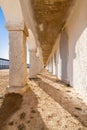 The arcades of the pilgrim lodgings in the Baroque Sanctuary of Nossa Senhora do Cabo