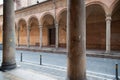 The arcades of Santa Cecilia oratory in Bologna, Italy Royalty Free Stock Photo