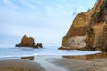 Cloudy skies at Arcadia Beach on the Oregon Coast Royalty Free Stock Photo