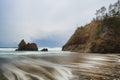Arcadia Beach under stormy skies on Oregon Coast Royalty Free Stock Photo