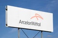ArcelorMittal logo on a panel Royalty Free Stock Photo