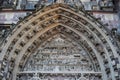 Arch above main doors at Romanesque Church in Thann, France Royalty Free Stock Photo