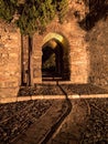 Arch of the Alcazaba arab castle in Malaga, Spain