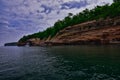 Arch along the shoreline Pictured rocks national lakeshore on lake superior Royalty Free Stock Photo