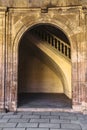 Arch with ancient moorish stucco work in Alhambra Royalty Free Stock Photo