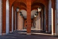 Arch architecture in fifties style of new ministries in Madrid, Spain