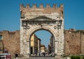 Arch of Augustus in Rimini, Italy. Royalty Free Stock Photo