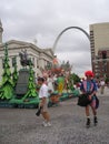 The arch behind a Mardis gra float