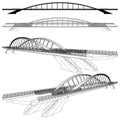 Arch Bridge Construction Structure Vector. Illustration Isolated On White Background. Royalty Free Stock Photo
