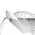 Arch Bridge Construction Structure Vector. Illustration Isolated On White Background.