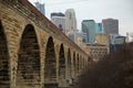 Arch bridge in Minneapolis in Minnessota Royalty Free Stock Photo