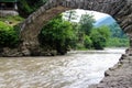 Arch bridge of queen Tamara across Adzhariszkhali river in Adjara Royalty Free Stock Photo