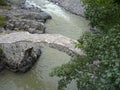 Arch bridge of queen Tamara across Adzhariszkhali river in Adjara, Georgia Royalty Free Stock Photo