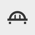 Arch bridge. Simple vector black and white icon