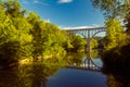 Arch bridge spanning a river in Cuyahoga Valley National Park Royalty Free Stock Photo