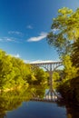 Arch bridge spanning a river in Cuyahoga Valley National Park Royalty Free Stock Photo