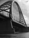 Arch of the Bugrinsky bridge. Novosibirsk. Royalty Free Stock Photo
