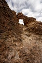 Arch in Canyon Wall of Upper Burro Mesa Pouroff Royalty Free Stock Photo