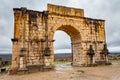 Arch of Caracalla (Triumphal Arch) in Roman town Volubilis, Morocco Royalty Free Stock Photo