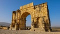 Arch of Caracalla at Volubilis, an ancient Roman colony in Morocco Royalty Free Stock Photo