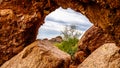 Arch caused by Erosion in the Red Sandstone Buttes of Papago Park