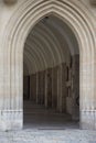 Arch colonnade of stone at the church in the city Royalty Free Stock Photo