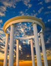 Arch with columns, arranged in a circle Royalty Free Stock Photo