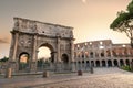 Arch of Constantin and The Colosseum Royalty Free Stock Photo