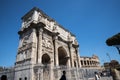 The Arch of Constantine and close to it the Colisseum in Rome Italy