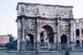 Arch of Constantine and coliseum in background at Rome, Italy Royalty Free Stock Photo