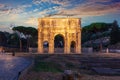 The Arch of Constantine by the Coliseum, night view, Rome, Italy Royalty Free Stock Photo