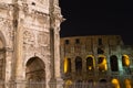 The Arch of Constantine and Colosseum, Rome.