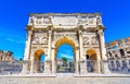 The Arch of Constantine and the Colosseum in Rome, Italy Royalty Free Stock Photo