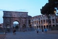 The Arch of Constantine and the Colosseum in Rome, Italy Royalty Free Stock Photo