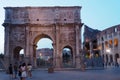 The Arch of Constantine and the Colosseum in Rome, Italy Royalty Free Stock Photo