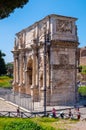 Arch of Constantine the Great emperor Arco di Costantino between Colosseum and Palatine Hill at Via Triumphalis in Rome in Italy Royalty Free Stock Photo