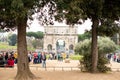 Arch of Constantine with Lots of Tousists in Rome