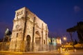 Arch Of Constantine at night in Rome Royalty Free Stock Photo