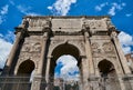 Arch of Constantine in Rome on a cloudy day