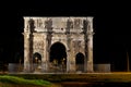 Arch of Constantine in Rome by night Royalty Free Stock Photo