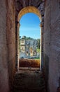 The Arch of Constantine from the Colosseum - landmark attraction in Rome, Italy Royalty Free Stock Photo