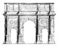 Arch of Constantine, Triumphal arches, vintage engraving