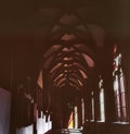 A arch corridor in an old renassaince building in Basel, Switzerland, shot with analogue film photography