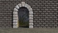 Arch cyclopean with brick wall Royalty Free Stock Photo