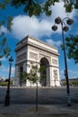 Arch De Triomphe De L\'Ãtoile On Place Charles De Gaulle And Champs Elysees In Paris, France